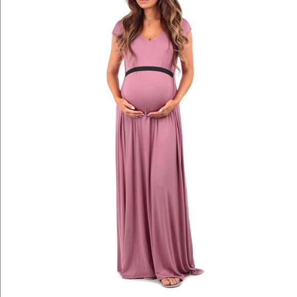 M Woman’s Flowy Maternity Dress with Tummy Band - Picture 4 of 5